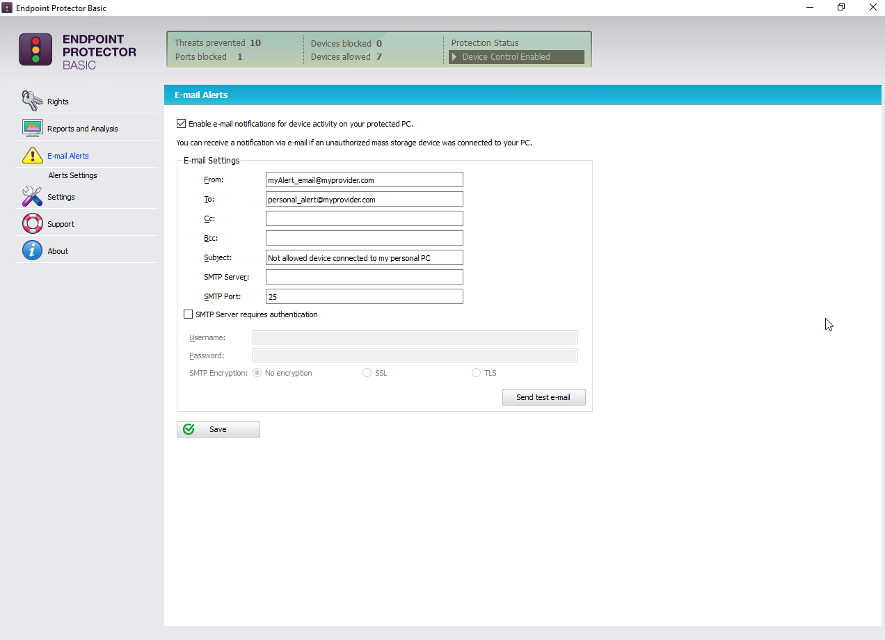 Endpoint Protector Basic - Email Alert